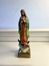 Vintage HOLY MOTHER MARY Madonna with Angel Chalk Ware Statue  picture