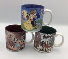 3 Vintage Disney Classic Ceramic Mugs The Jungle Book Pinocchio Beauty And The B picture
