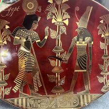 🔥 Vintage Fathi Mahmoud Egyptian Gods Plate Falcon Horus 1942 Sculpture Egypt picture