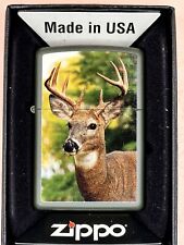 Vintage 2012 Buck Deer Forest Green Matte Zippo Lighter NEW picture