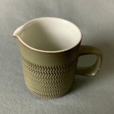 VTG DENBY- LANGLEY Camelot Chevron Olive Green Milk Jug Mid Century Small Chip picture