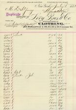 1883 New York Levy Bros Clothing 172 Broadway 30-36 Crosby St letterhead picture