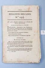 Circa 1810 Bulletin of Laws Pamphlet Emperor Napoleon Waterloo Battle War picture