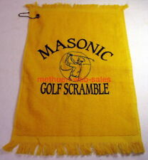 Masonic Golf Scramble Towel~1990s~Yellow~11th District~Massachusetts picture