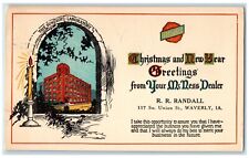 1928 Christmas New Year Greetings Dealer Randall Union St. Waverly Iowa Postcard picture
