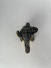 Vintage 1970's Plaid Sewing Pin Cushion And Tape Measure Elephant. picture