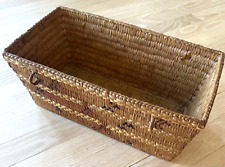 Antique Salish Lilloote St'at'imc First Nation Canada Rectangular Indian Basket picture