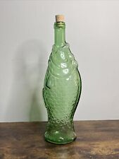 Vintage Antinori Italy Wine Bottle Green Glass Figural Fish 13