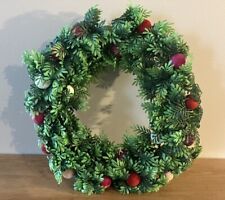 Vintage 12” CHRISTMAS DOOR WREATH with Flocked Multicolor Balls picture