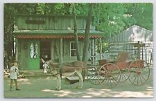 Ghost Town Ohio~SW Of Findley~Assayer's Office~Boy Statue~Donkey & Cart~Vtg PC picture