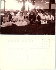After Church/Sunday School?  Group of Men & Women Posing RPPC Early 1900s picture