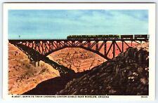 Fred Harvey Santa Fe Streamliner Crossing Canyon Diablo Winslow AZ Postcard N-1  picture