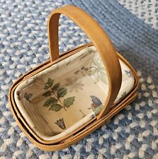 Longaberger  1999  Parsley Booking Basket Combo  with Liner & Protector picture