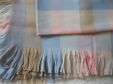 Vintage Avoca Hand Woven Pure Wool Throw Blanket 56x56 Pink Blue Ireland picture