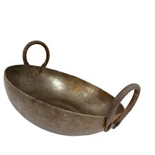 Rustic Iron Wok Kadai Old Antique Rare Handmade Deep Frying Pan 10 