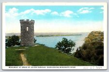 Vintage Postcard Monument of Grave of Julien Dubuque Iowa picture