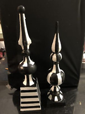 Pair of Mackenzie Childs INSPIRED Courtly Stripe Finials Look picture