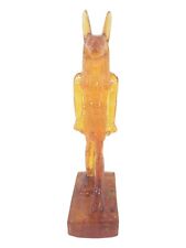 UNIQUE ANCIENT EGYPTIAN ANTIQUE Statue Yellow Amber Percious God Anubis picture