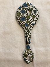 Cloisonné Hummingbird Vintage Hand Mirror 9 Inches  picture