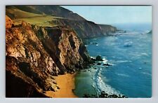 Carmel CA-California, Brown Cliffs, Scenic Aerial View Vintage Postcard picture