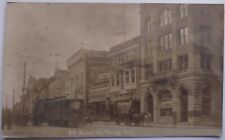 Vintage Postcard RPPC 89 River Street Troy New York Trolley Horse Carriage AA38 picture