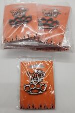Lot of 10 Pewter Knuckles Biker Motorcycle Leather Vest Jacket Hat  Pins.  picture