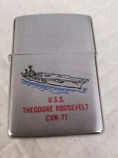 Vintage Zippo Lighter U.S.S. Theodore Roosevelt CVN-71, AMAZING SHAPE picture