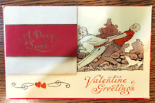 Fold Out Novelty Valentines Day Postcard Men Pull Woman From Deep Well picture