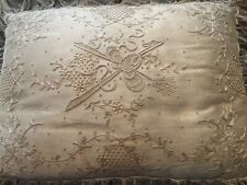 Antique Vintage Embroidered  LACE Boudoir Pillow Pillow -  STUNNING picture
