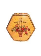 Vintage 1930s Houbigant Pressed Powder Compact Flower Basket Octagon  picture