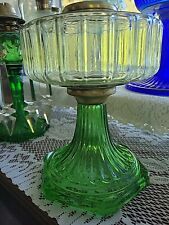 Aladdin Clear/Green Corinthian Oil Lamp picture