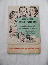 vtg SEARS ROEBUCK calendar catalog sales co Jot-It 1957 advertising ephemera picture