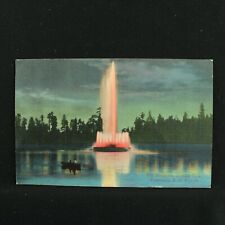 VTG POSTCARD - CANADA -1937 VANCOUVER, B.C. - FOUNTAIN - LINEN - POSTED picture