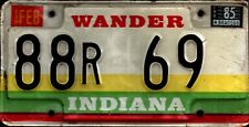 Vintage Indiana License Plate -  - Single Plate 1985 Crafting Birthday nostalgic picture