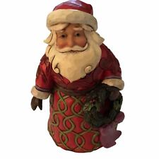 Jim Shore Pint Size Santa w/Wreath Figurine ALWAYS IN GOOD CHEER 4041072 picture
