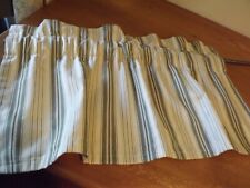 LINED VALANCE CREAM & SAGE GREEN STRIPES 32Wx16.75