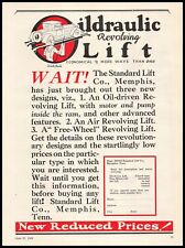 1928 Standard Lift Company Memphis Tennessee Revolving Lifts Vintage Print Ad picture