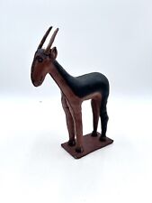 Vintage Leather African Tribal Goat Stuffed Figure Handmade Decor Animal Toy picture