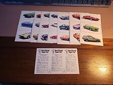Vintage 1970s 24 Tom Thumb Super Car Cards Aston Martin Lagonda Lotus Elite picture