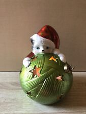 Vintage Home Reflections Santa Cat Luminary Christmas Decor Color Changing Light picture