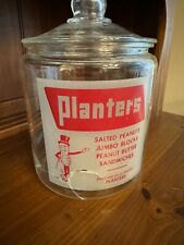1950's Planters Salted Mr Peanuts Counter Apothecary With Lid cracked picture