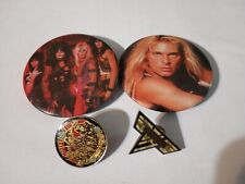 1980s MOTLEY CRUE Vintage Pinback Pin Button / 1980s Vintage Van Halen Pin Lot picture