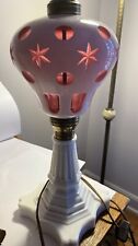 Outstanding Antique Cranberry Opalescent Paperweight Lamp Circa 1940’s picture