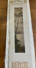 Antique 1920 Wall Calendar, tree & mountain background, 10 by 4 inches Iowa picture