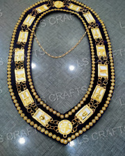 Masonic Regalia OES Order Of Star Chain Collar Purple Backing With Rhinestones picture