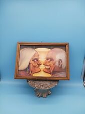 Vintage Optical Illusion Framed Elderly  Mexican Couple Corrido Picture picture