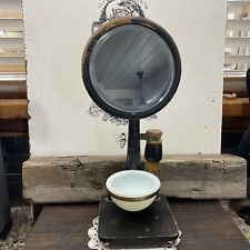 Vintage Antique Wood/Metal Stand Mirror - Milk Glass Victorian Era @ Brush picture