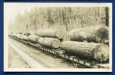 Northern Pacific Railroad Flatcars loaded logs photo postcard Washington FREE SH picture