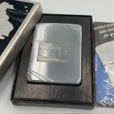 Zippo 1938-40 Diagonal Line Edging Lake to Sea Stages Oil Lighter w/ Box Unfired picture
