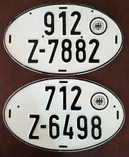 Lot of 2 Vintage German Oval License Plates Hauptzollamt Braunschweig-Mitte picture